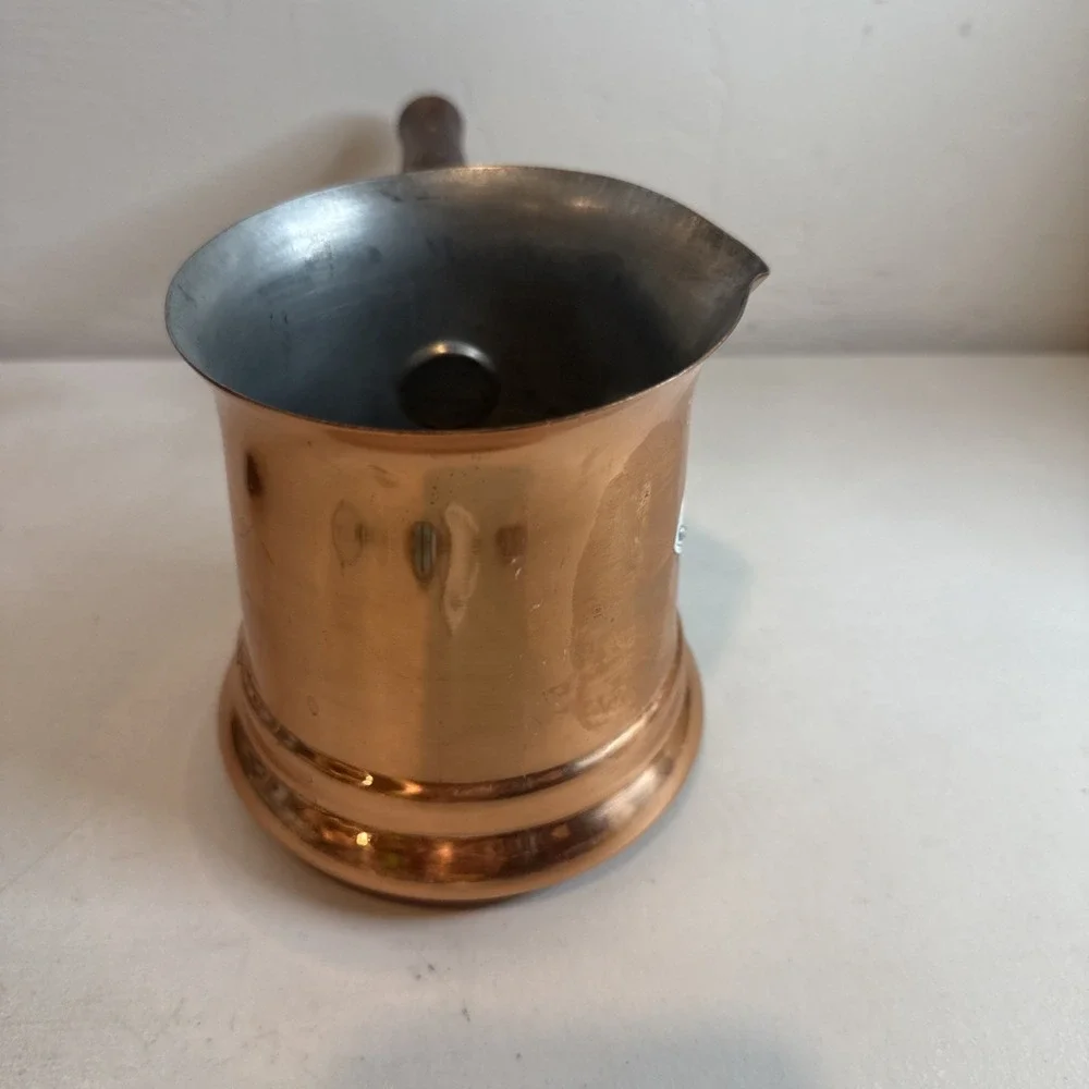 Vintage Teleflora Le Saucier Copper Sauce Pan w/ Wood Handle 1984 Kitchen